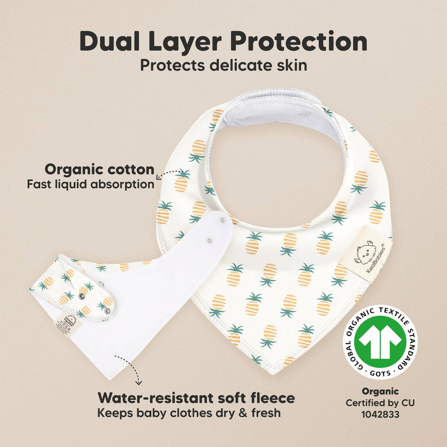 8 Pack Organic Cotton Bandana Bibs - Beach Day
