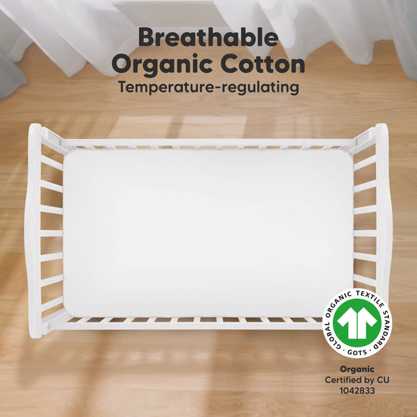 Organic Fitted Crib Sheet Soft White - Set of 2