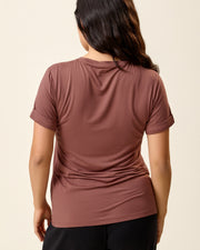 Assymetrical Nursing T-Shirt - Redwood