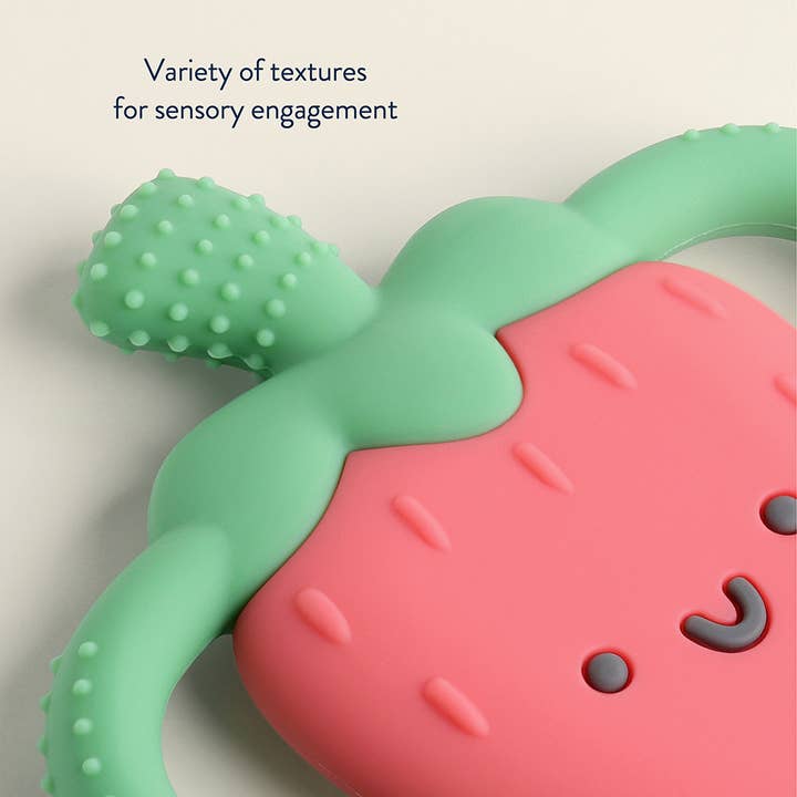 Chew Crew Silicone Teether - Strawberry