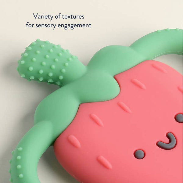 Chew Crew Silicone Teether - Strawberry