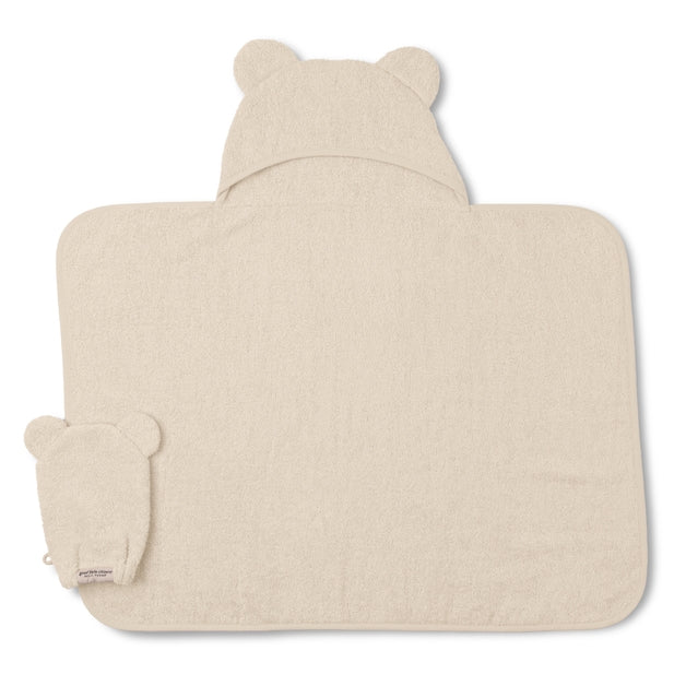 Hooded Towel + Wash Mitt Set - Linen