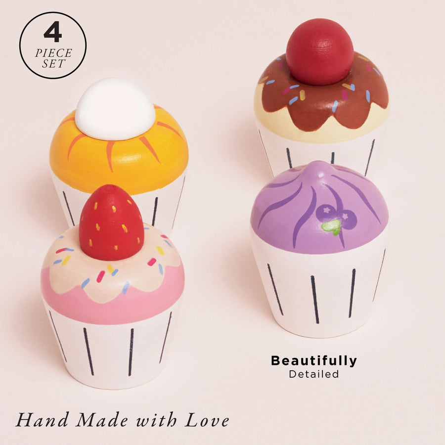 Wooden Cupcake Set