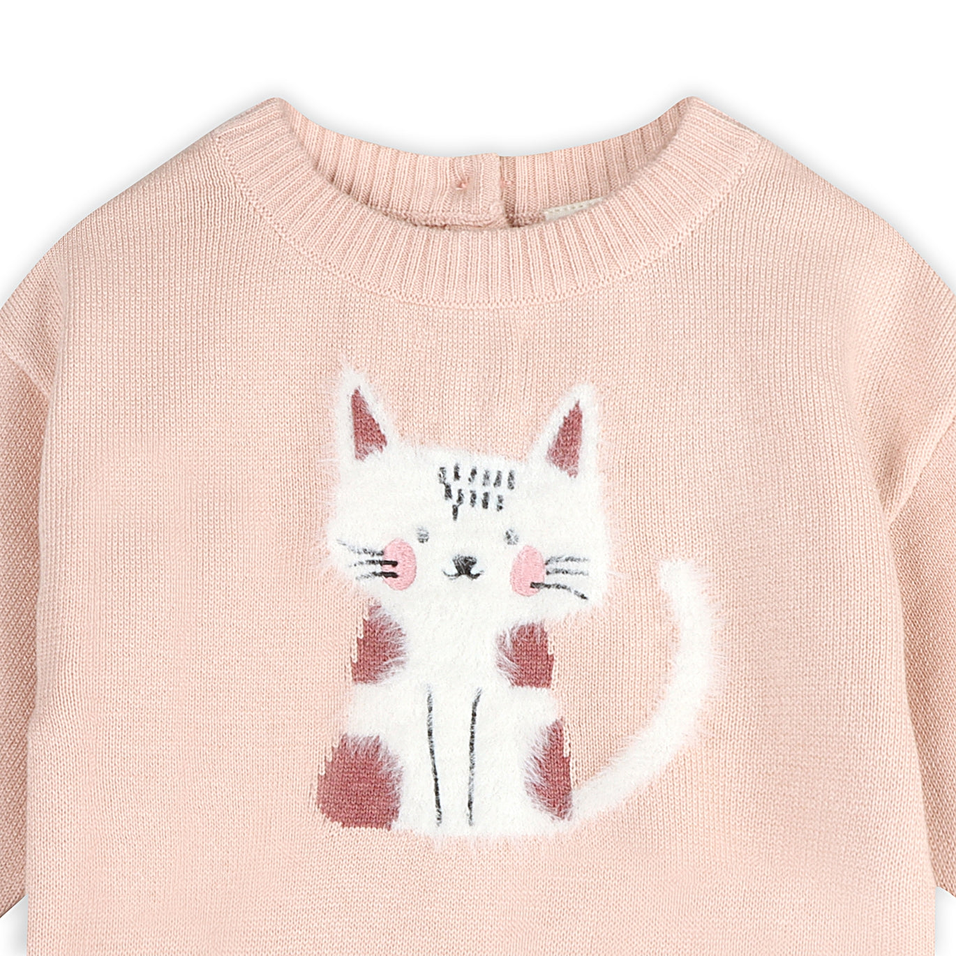 Organic Cotton 3D Furry Cat Knit Sweater