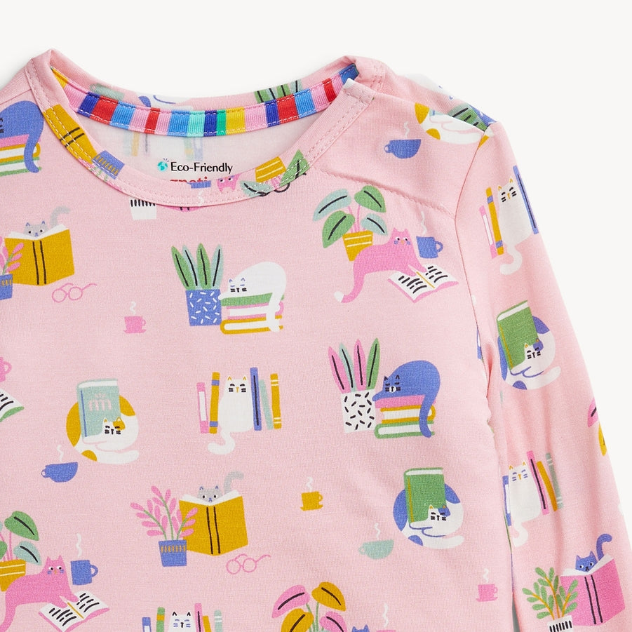 Modal Magnetic Long Sleeve Toddler Pajamas - Cat Litterati