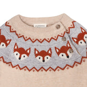 Fox Fair Isle Knit Sweater Organic Cotton Pullover