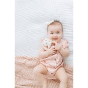 Floral Bunny Wooden and Plush Teether