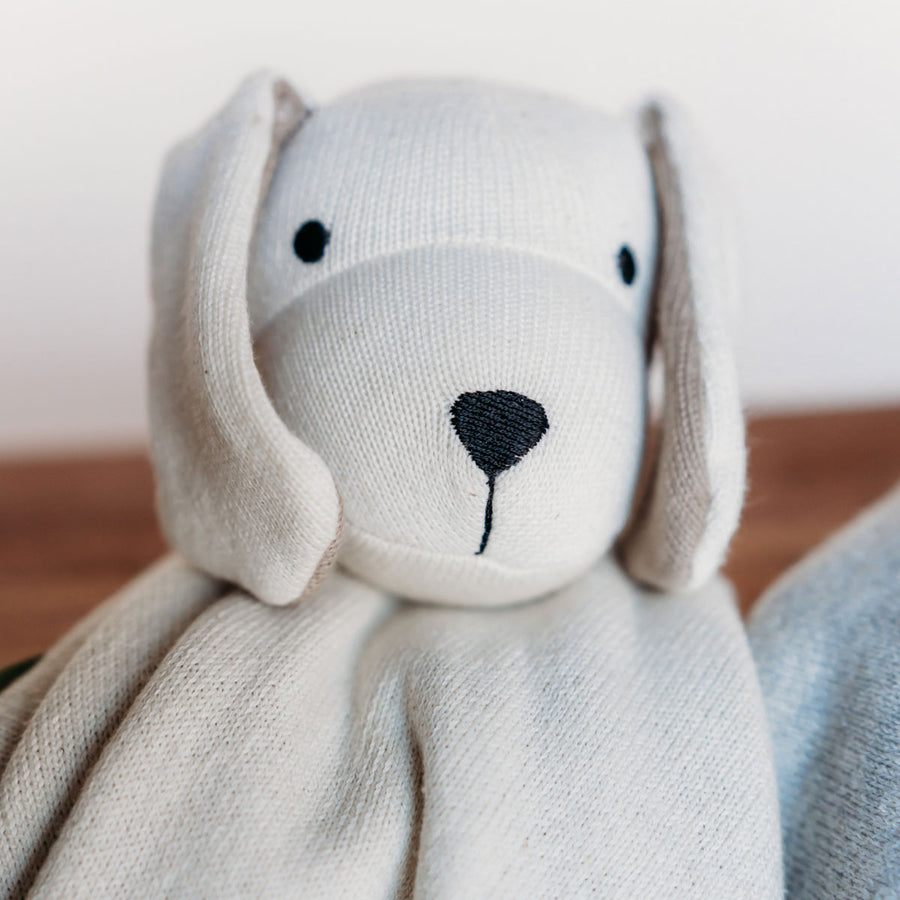 Organic Baby Lovey Security Blanket Cuddle Cloth - Puppy