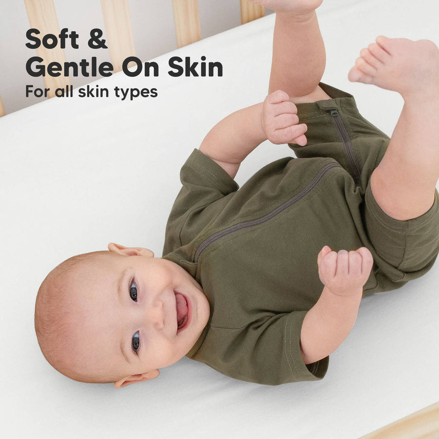Organic Fitted Crib Sheet Soft White - Set of 2