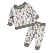 Organic Cotton Savannah Animals Pullover and Pants Set