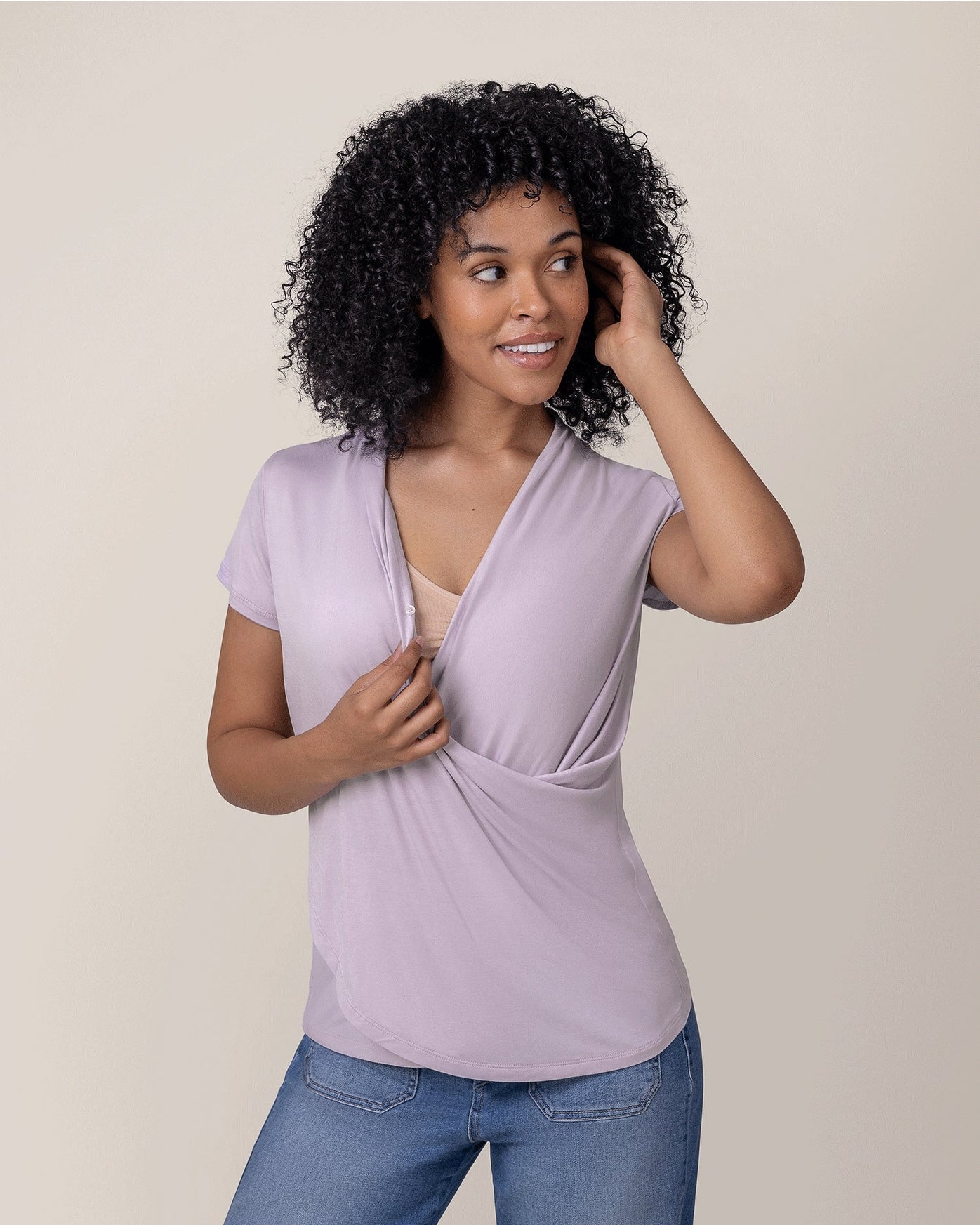 Bamboo Draped Nursing Top - Lavender Mist