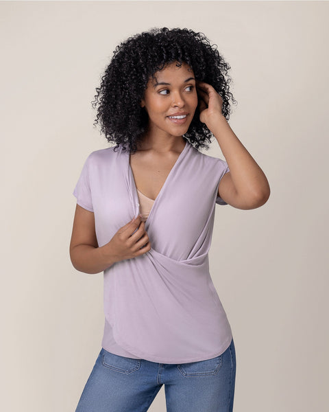 Bamboo Draped Nursing Top - Lavender Mist