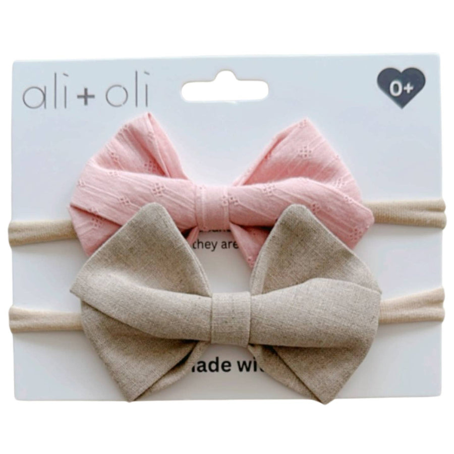 Headband Bow Set - Sand