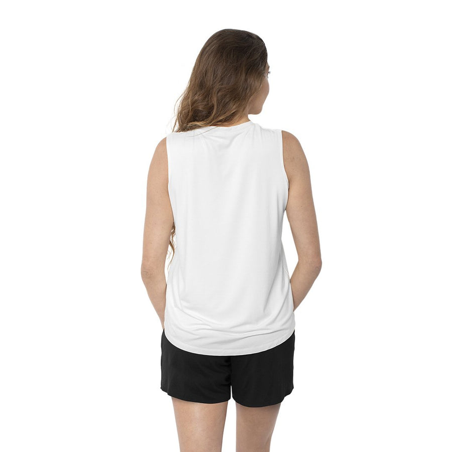 Bamboo Nursing & Maternity Tank Top - White