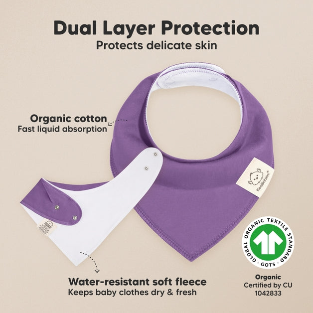 Organic Cotton Bandana Bibs - Lilac