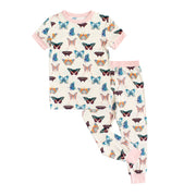 Bamboo Two Piece Short Sleeve Pajamas - Wings of Paradise Butterflies