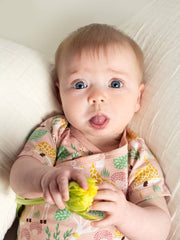 Shoulder Snap Short Sleeve Onesie - Giraffe