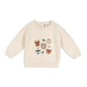 Woodland Animals Knit Baby Pullover Sweater