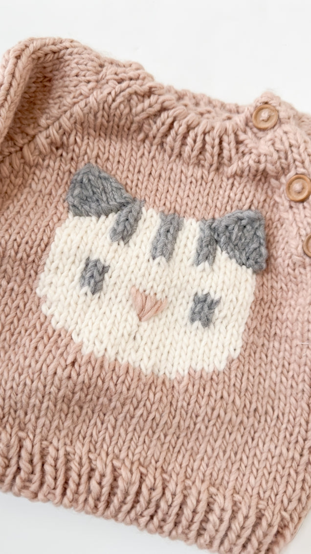 Knit Pullover Sweater - Cat
