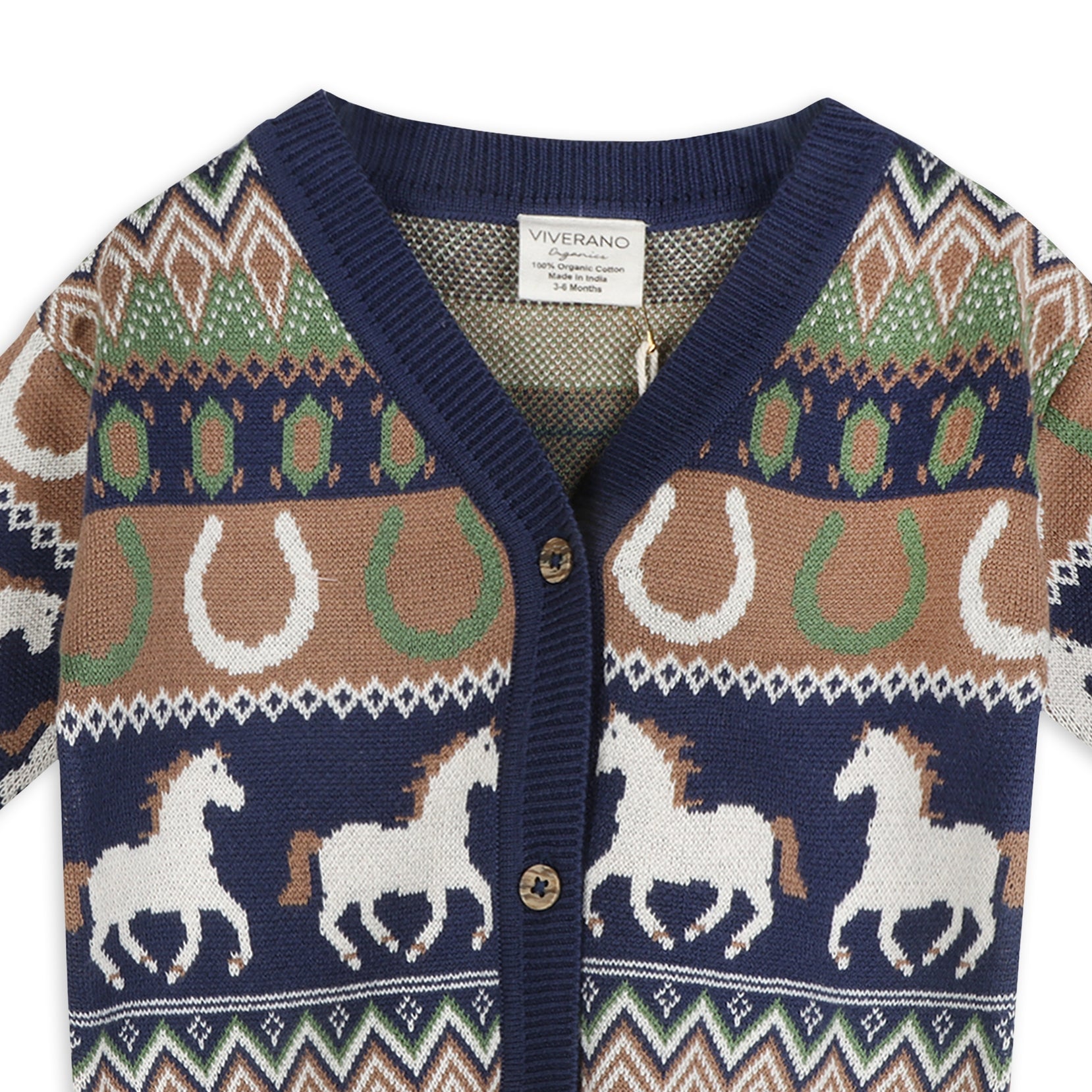Western Jacquard Knit Baby Cardigan Sweater