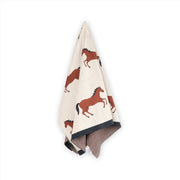 Organic Jacquard Sweater Knit Baby Blanket - Horse