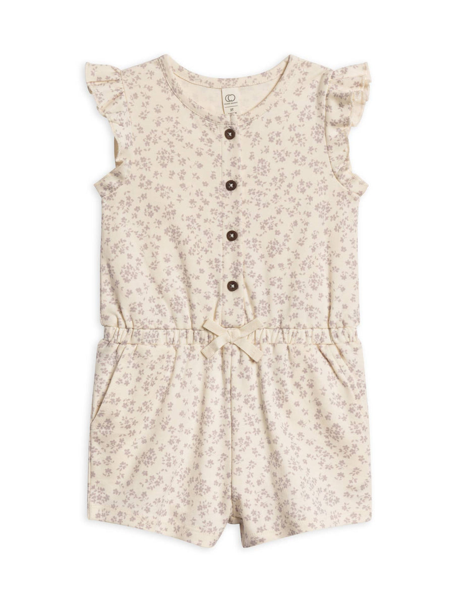 Organic Cotton Shaye Romper - Maria Floral / Lilla