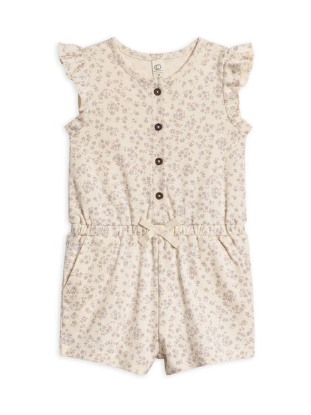 Organic Cotton Shaye Romper - Maria Floral / Lilla