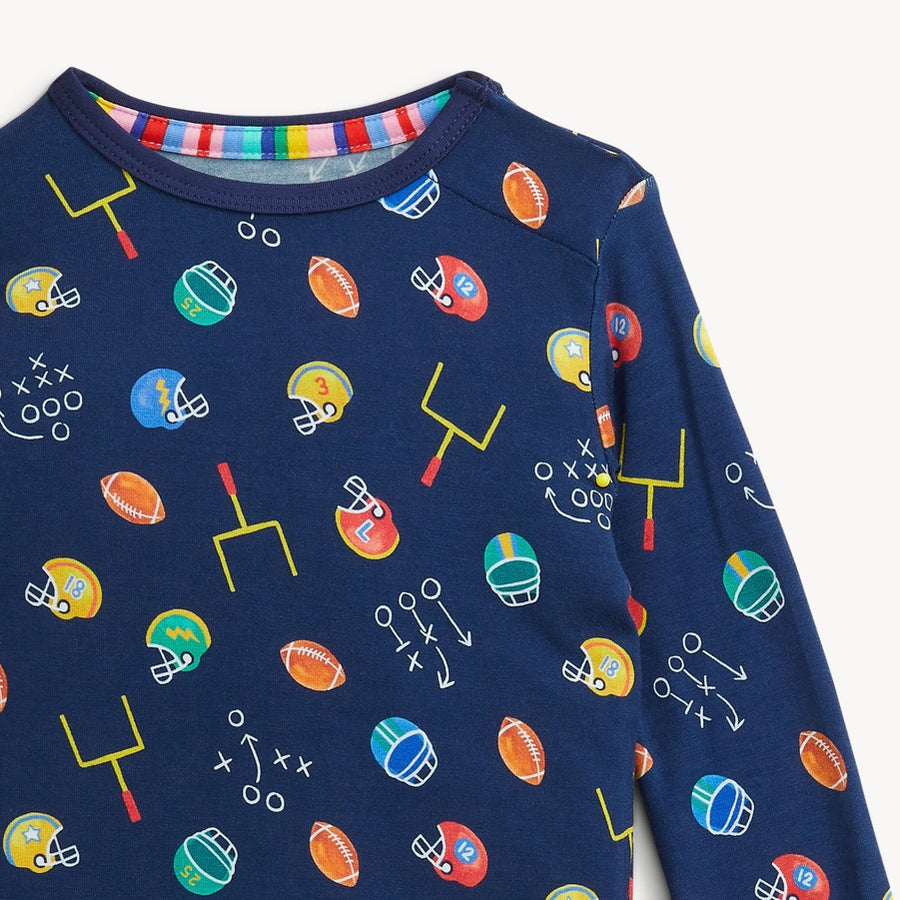 Modal Magnetic Long Sleeve Toddler Pajamas - First Down Fun