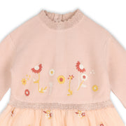 Embroidered Knit Baby Tutu Dress - Floral