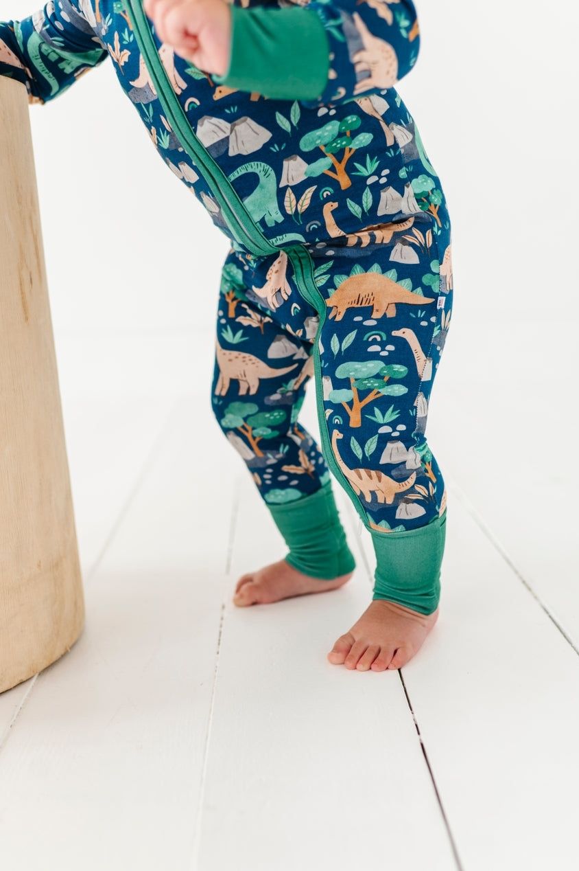Bamboo Convertible Footie - Arlo Dinosaur