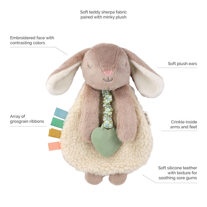 Itzy Lovey™ Taupe Bunny Plush with Silicone Teether Toy