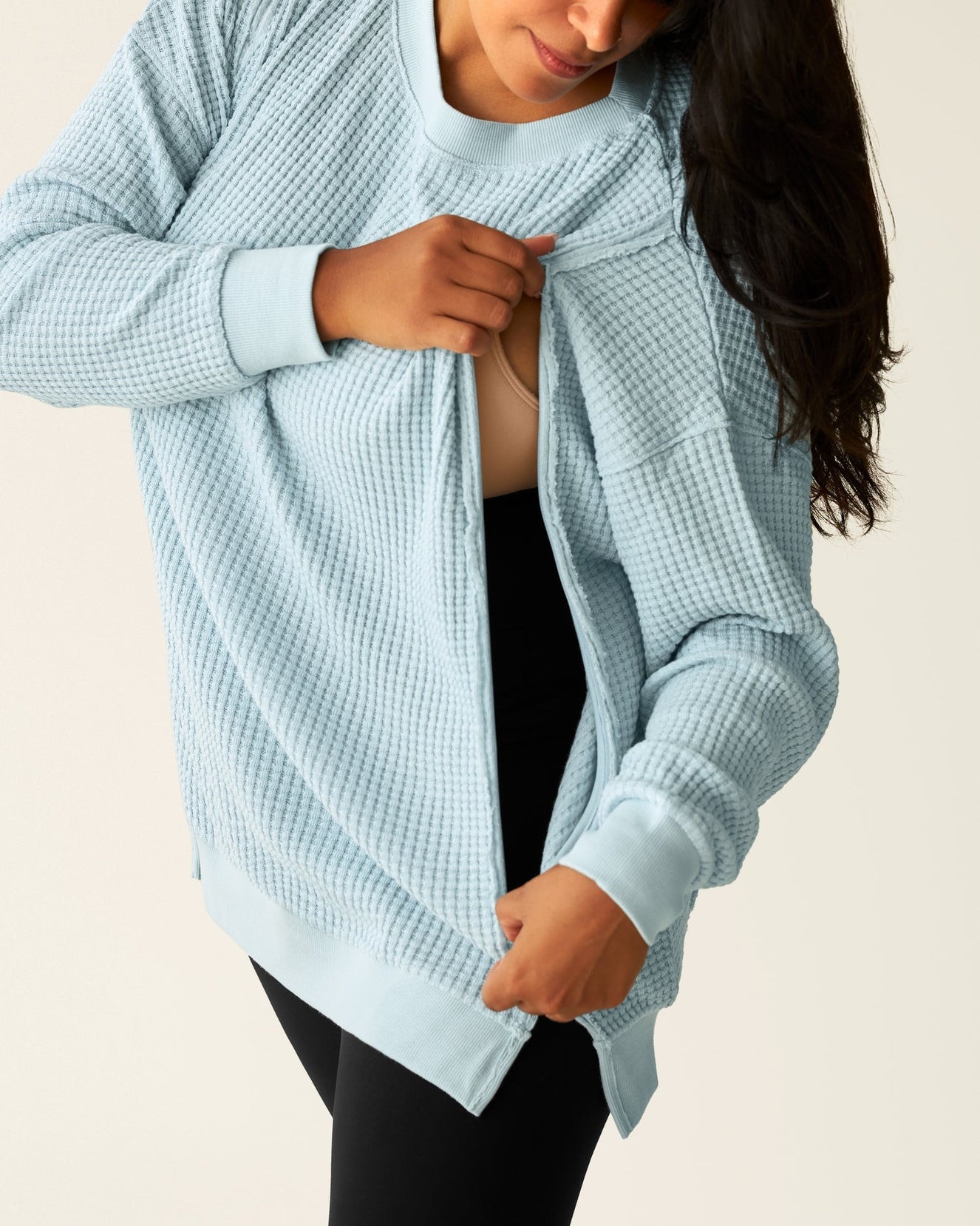 Joelle Thermal Maternity & Nursing Top - Powder Blue