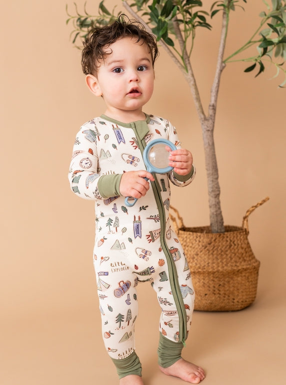 Bamboo Convertible Footie - Little Explorer