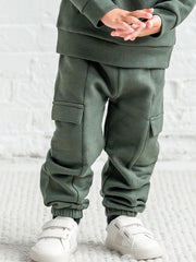 Dallis Fleece Cargo Sweatpants - Pine