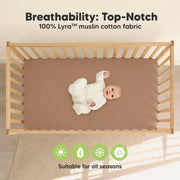 2 Pack Lyra Muslin Crib Sheets - Russet