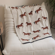 Organic Jacquard Sweater Knit Baby Blanket - Horse