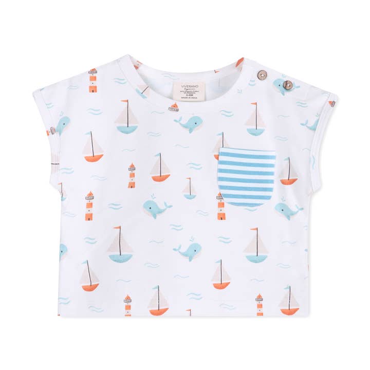 Organic Sailboat Whales Tee & Shorts Set