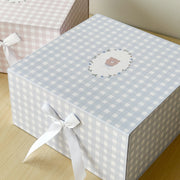 Gift Box - Blue Gingham Bear