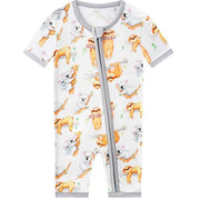 PoshTOT Sloth Bamboo Baby Shorty Zippy Romper