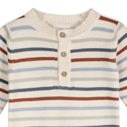 Multicolor Stripe Chunky Sweater Knit Baby Jumpsuit