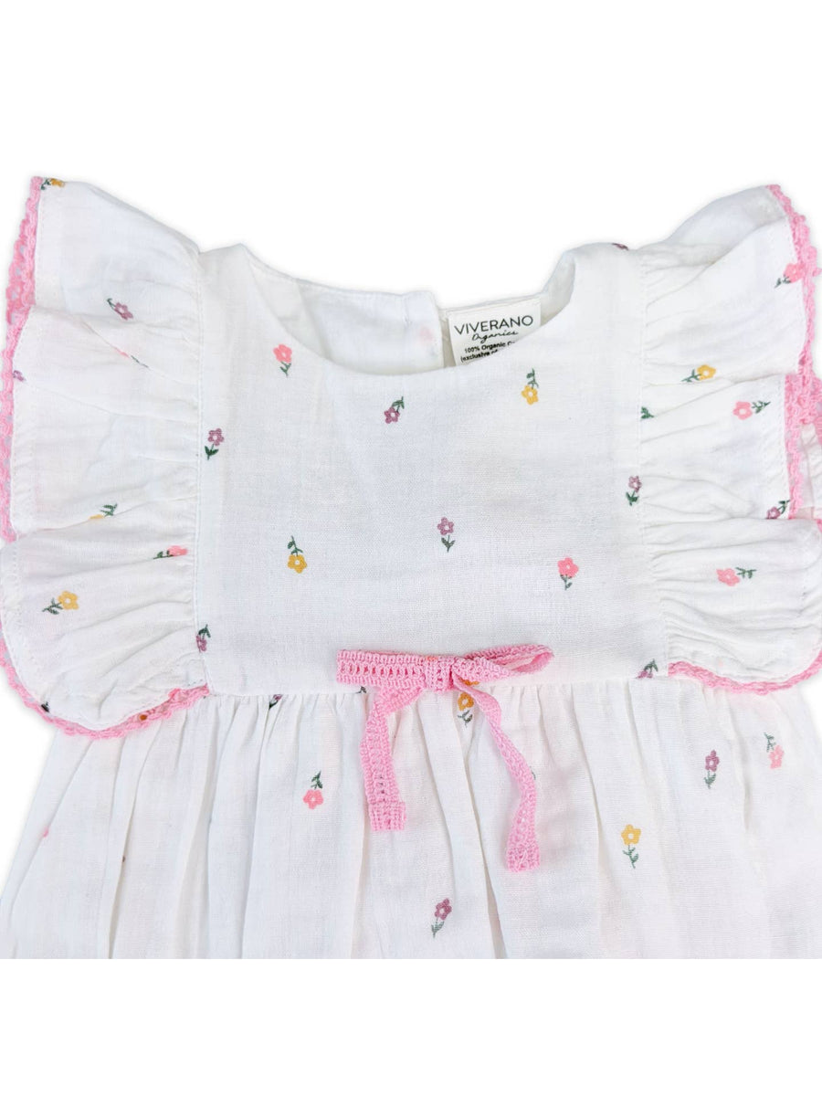 Margot Organic Muslin Baby Bubble Romper + Headband