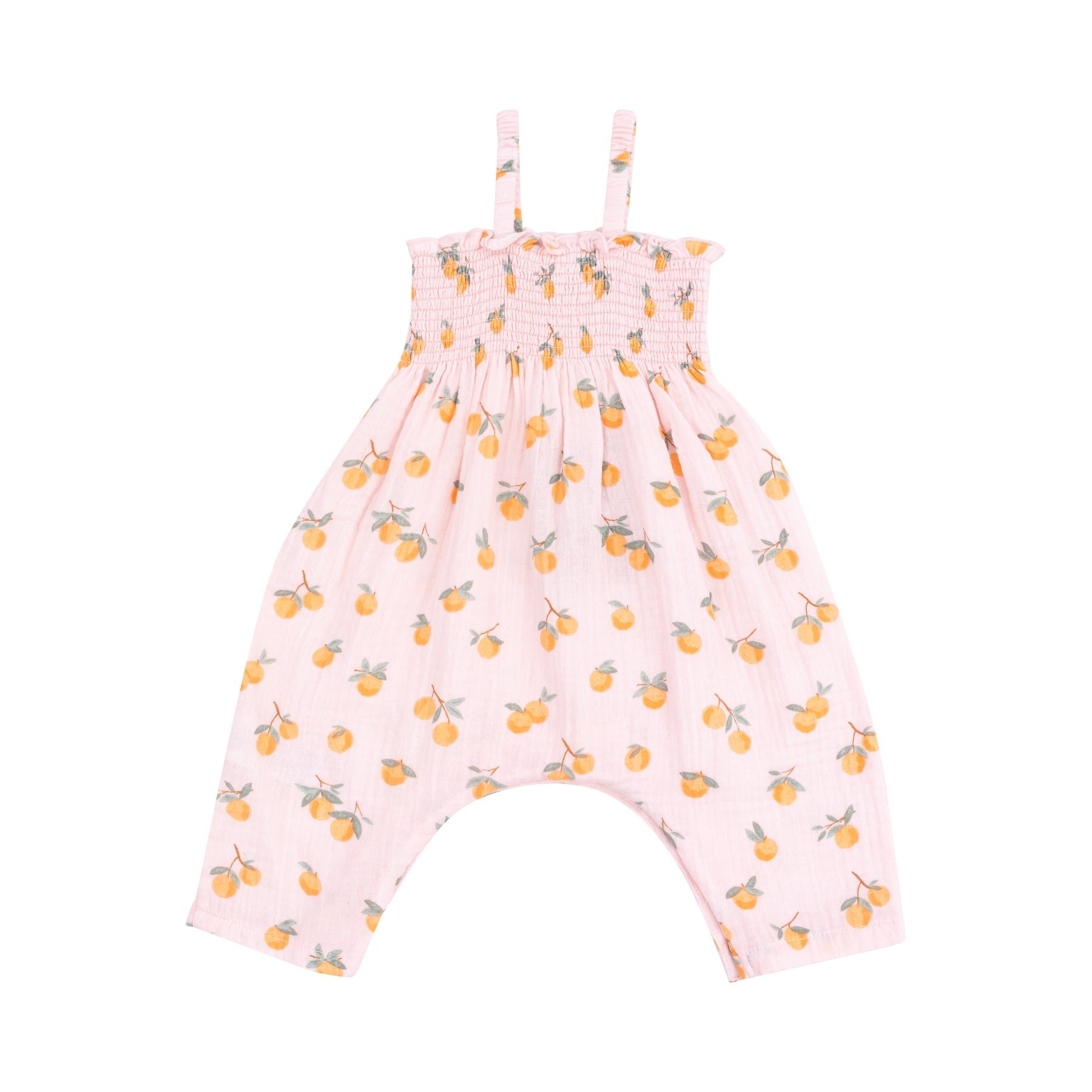 Tie Strap Smocked Romper - Sweet Clementines