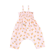 Tie Strap Smocked Romper - Sweet Clementines