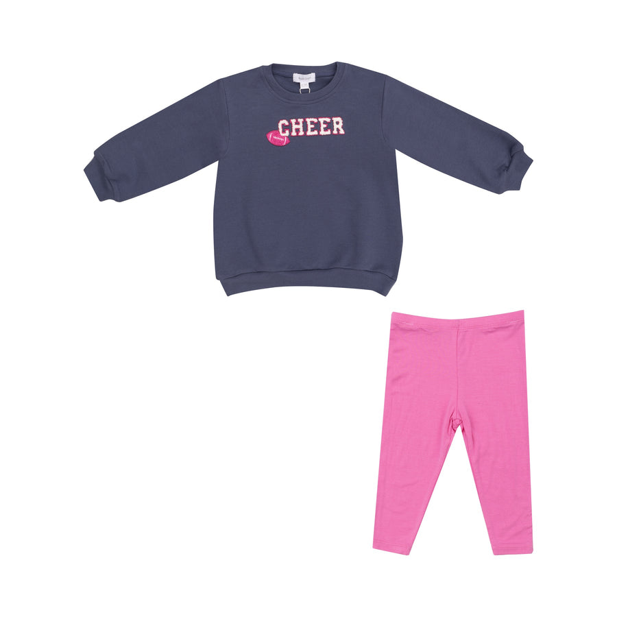 Puffy Oversized Sweatshirt and Pink Ribbed Legging - Cheer