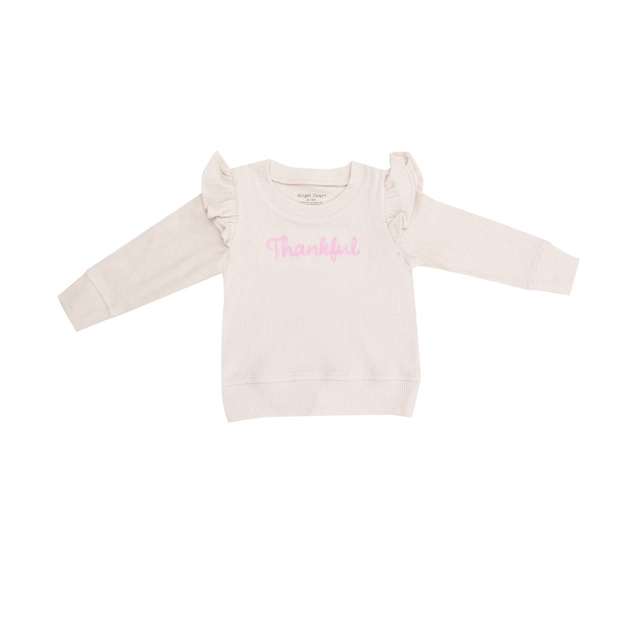 Ruffle Sweatshirt - Solid Oatmeal