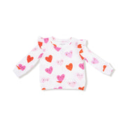 Ruffle Sleeve Top - Happy Hearts