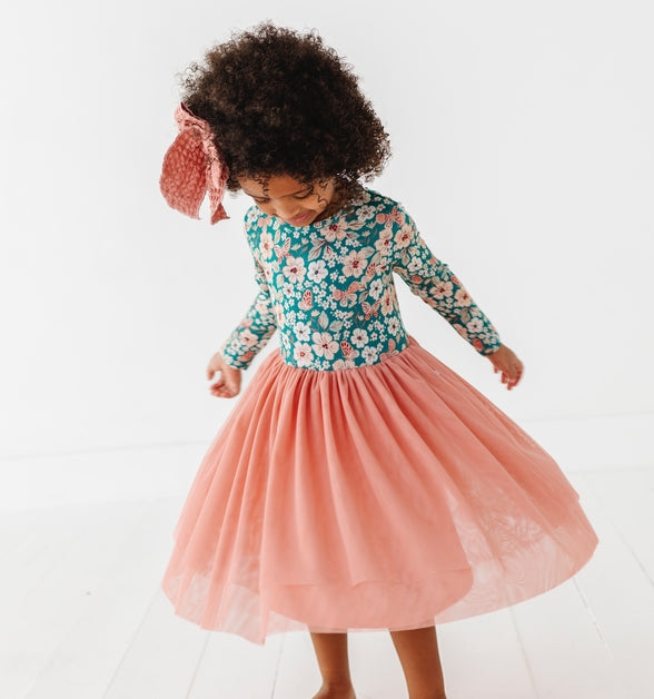 Bamboo + Tulle Dress - Juniper
