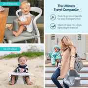 Upseat Baby Floor and Booster Seat with Tray - Gray