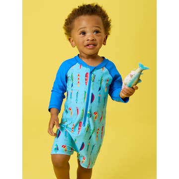 Gone Fishin' Long Sleeve Sunsuit
