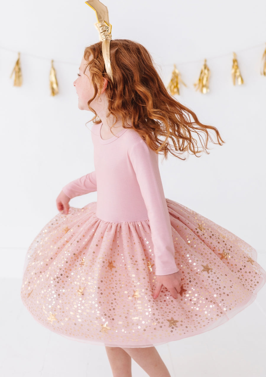 Bamboo + Tulle Holiday Twinkle Star Dress - Stella